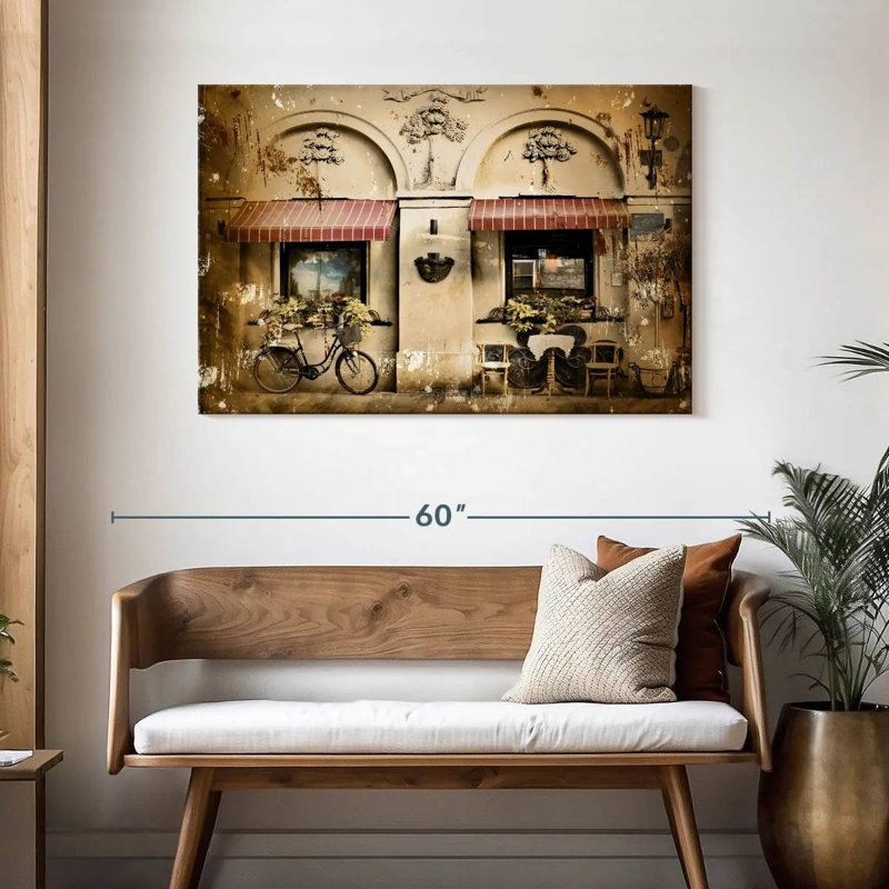 Ravi, un café à  l'ancienne, H 30 po x l 45 po