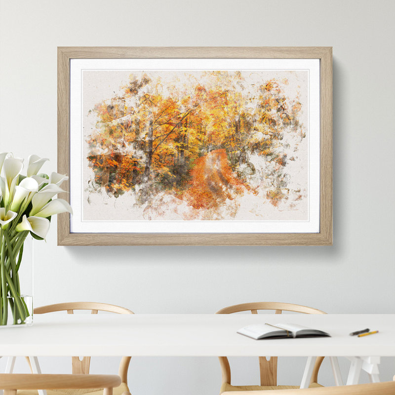 Heading into the Forest - Picture Frame Painting Print, 45cm H x 63cm W x 2cm D, Oak Framed