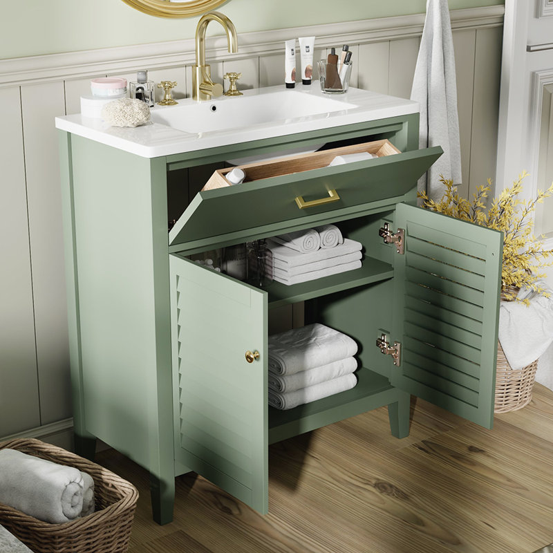 Ensemble de meuble-lavabo avec lavabo en céramique
