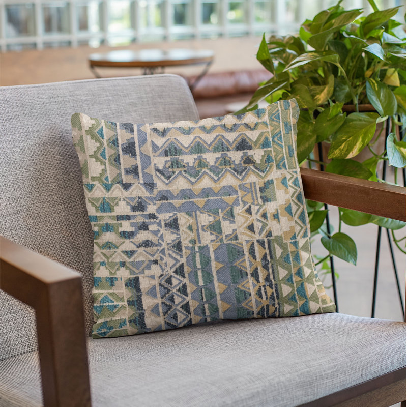 Pyramids Geometric Outdoor Reversible Throw Pillow, 20" x 30"