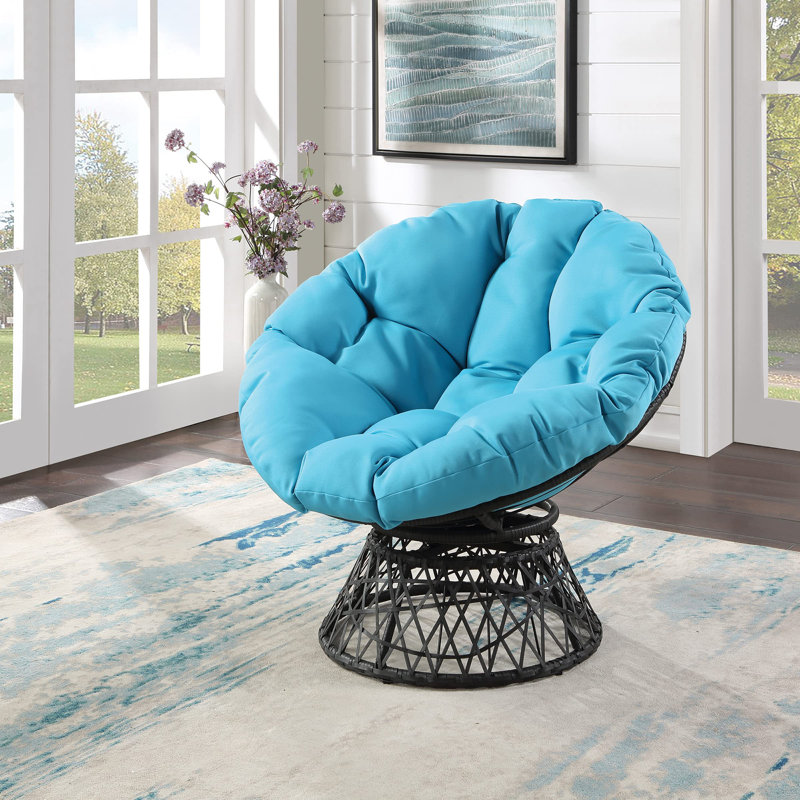 Home Furnishings Chair with 360-Degree Swivel, Blue, Black