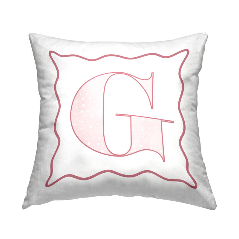 Coussin décoratif à pois rose en polyester 18 x 18, G
