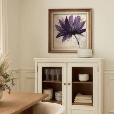«Bold Mauve Floral Abstract», reproduction d'art sur papier encadrée