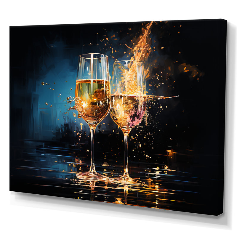 «Wine Claret Brillance Cheers - Wine», art mural, Toile tendue, H 12 po x l 20 po x P 1 po