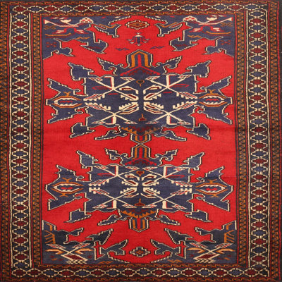 Tapis traditionnel rouge / brun Bealeton