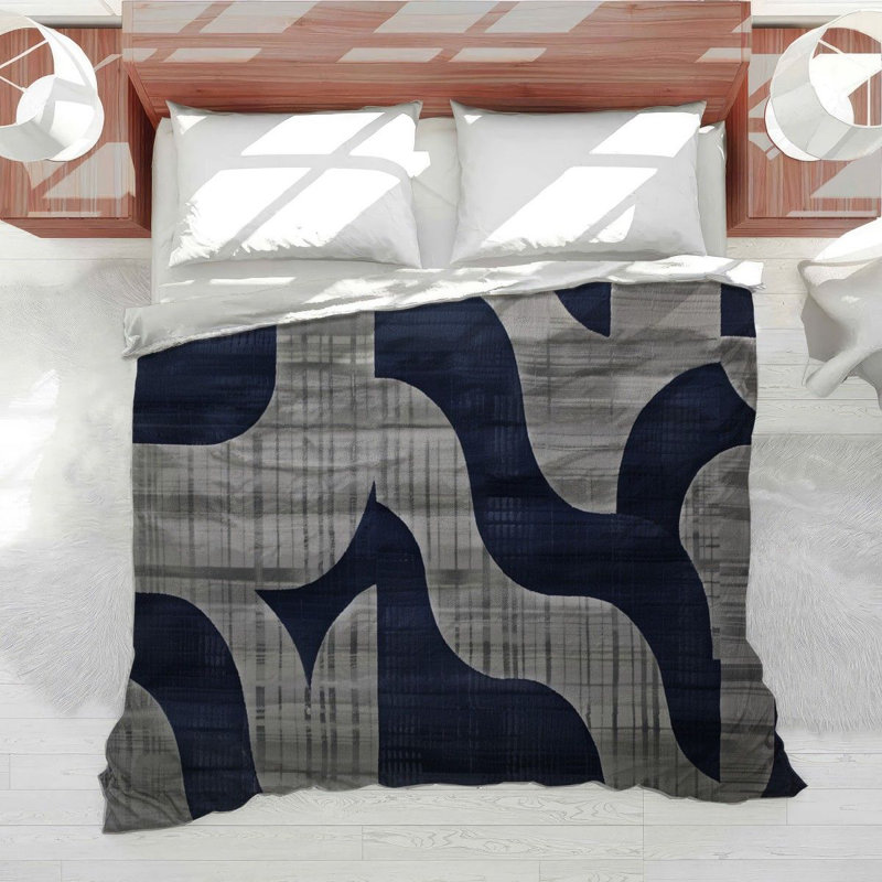 Wavy Fabric Abstract Bedding, King Duvet Cover