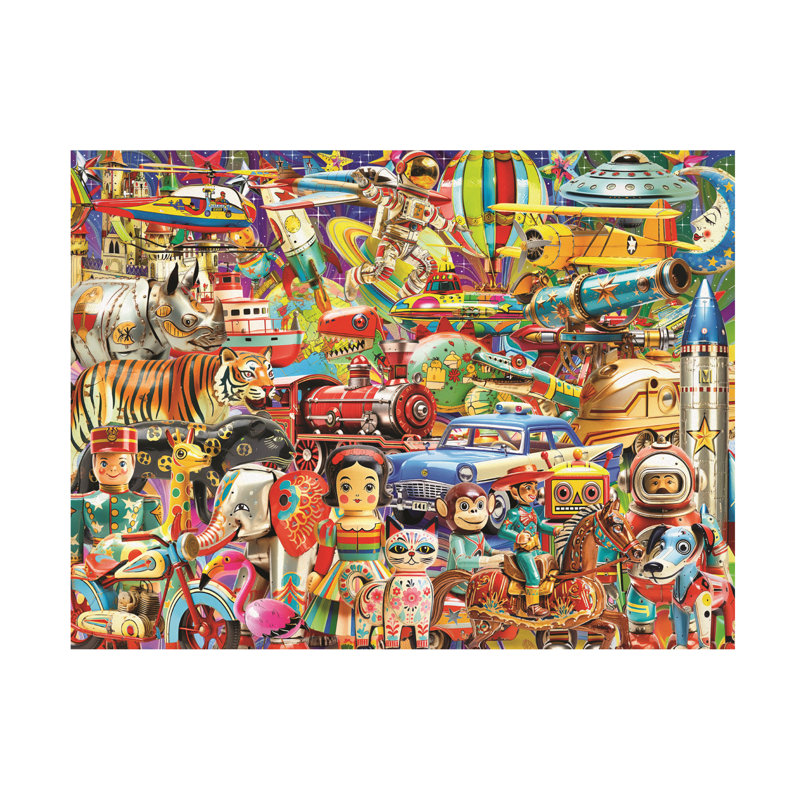 Art sur toile, jouets rétro Michael Michael, H 14 po x l 19 po
