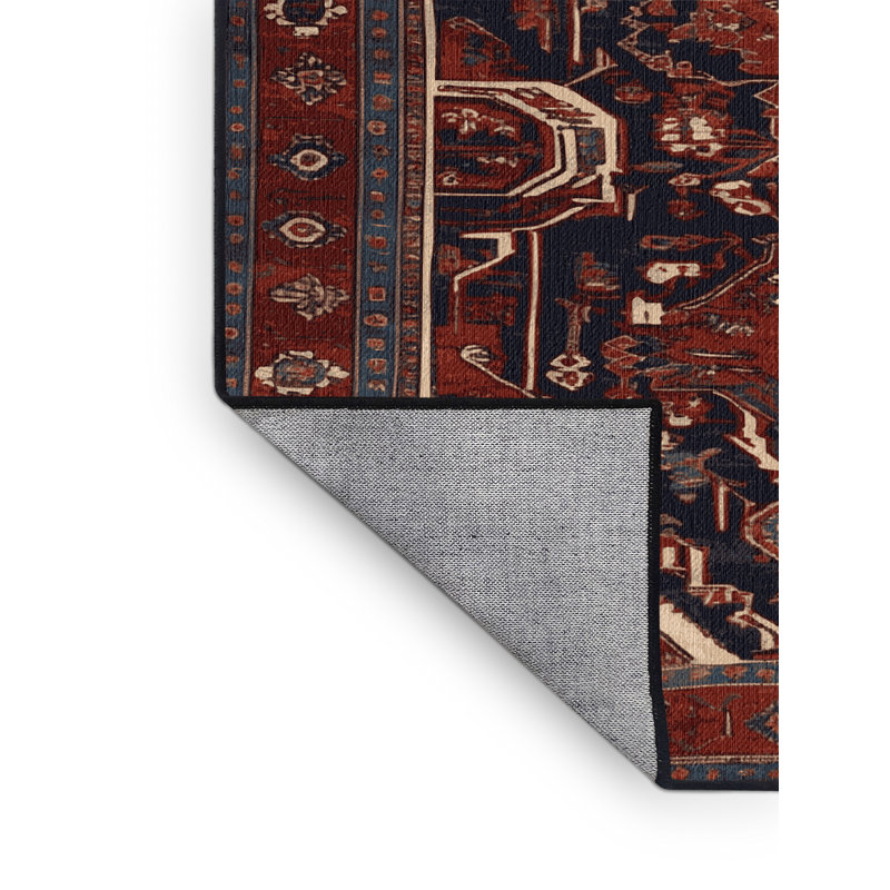 Tapis brun lavable à la machine, Rond 3 pi