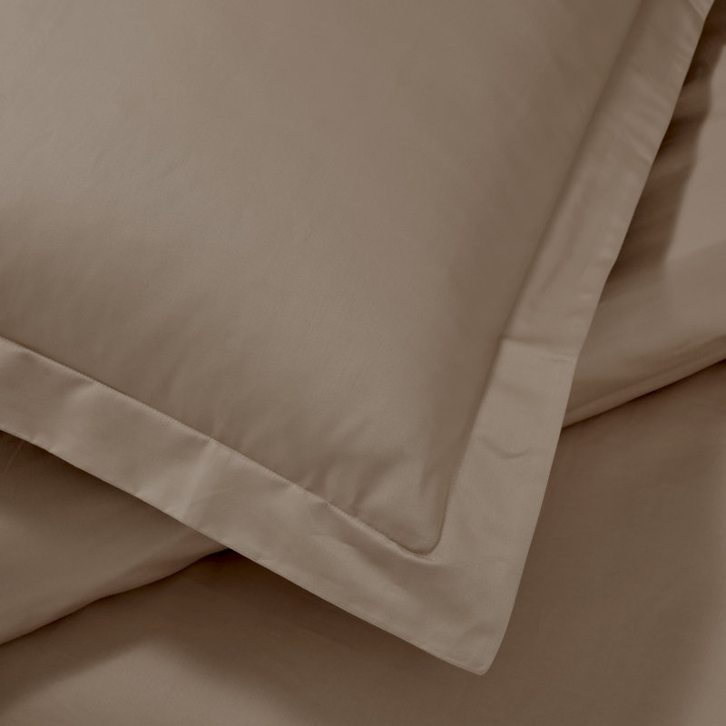 Ensemble de housses de couette en coton égyptien de luxe à densité de tissage 1500 fils, Taupe