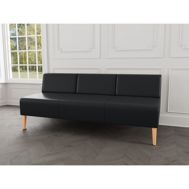 Canapé sans accoudoirs Luxe Lounge, Modena graphite, Bois naturel
