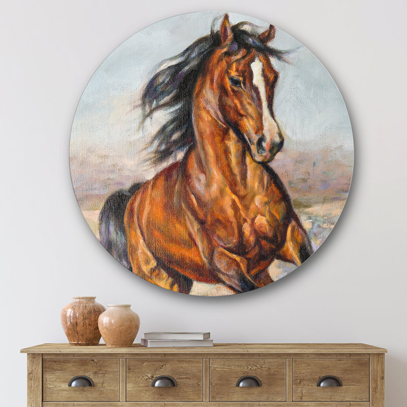 Portrait d'un cheval dans la course, H 29 po x l 29 po x P 1 po