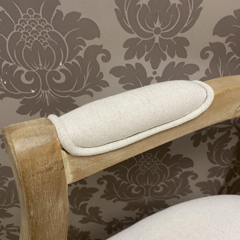 Mickael 45cm H Linen Upholstered King Louis Back Side Chair in Beige