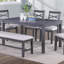Mobilier de salle à manger moderne 6 pièces ensemble table à manger 4 chaises d'appoint et un banc