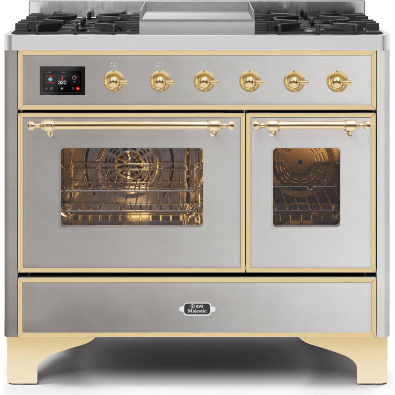 Majestic II 40" 3.82 cu. ft. Freestanding Dual Fuel Range with Griddle, Liquid Propane, Midnight Blue/Copper