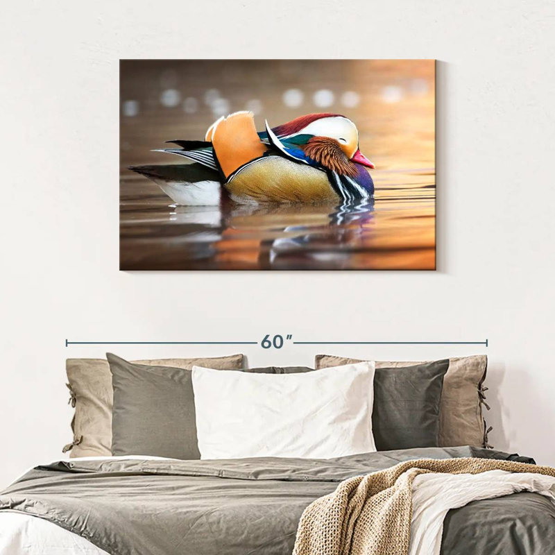 Crowle - adorable canard mandarin, H 30 po x l 45 po