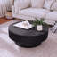Table basse 31,5 po ronde avec rangement Table d'appoint moderne en placage de bois massif pour salon, chambre à coucher, appartement ou bureau-648161670