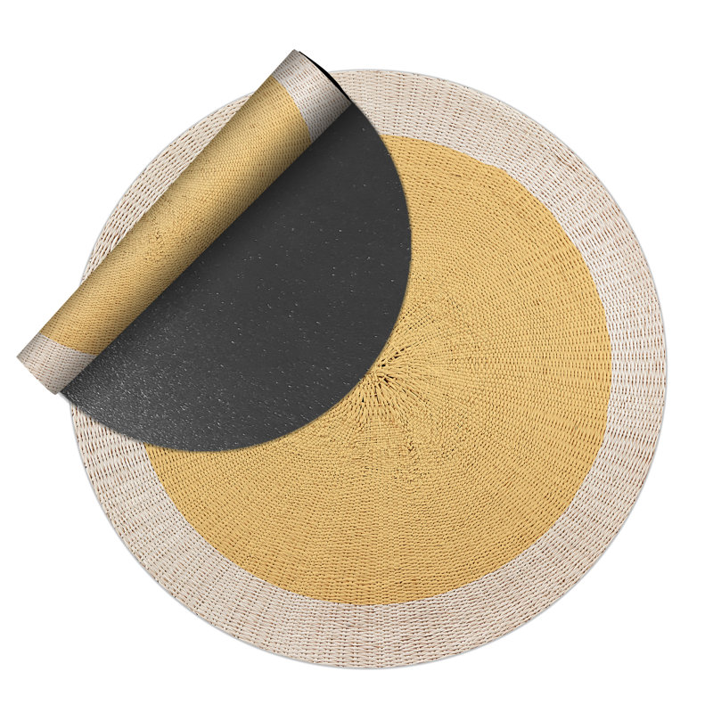 Kya Round Vinyl Area Rug, Round 150cm