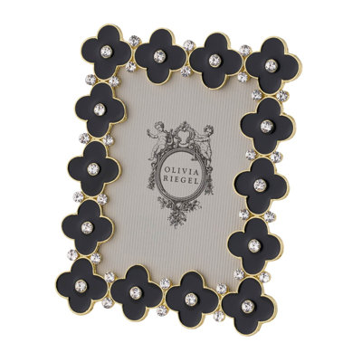 Black Enamel Clover 5" x 7" Frame, Gold