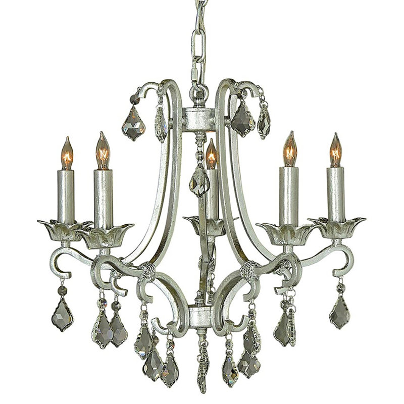 Lustre empire 5 lumières Abella, Argent argent, 320 V