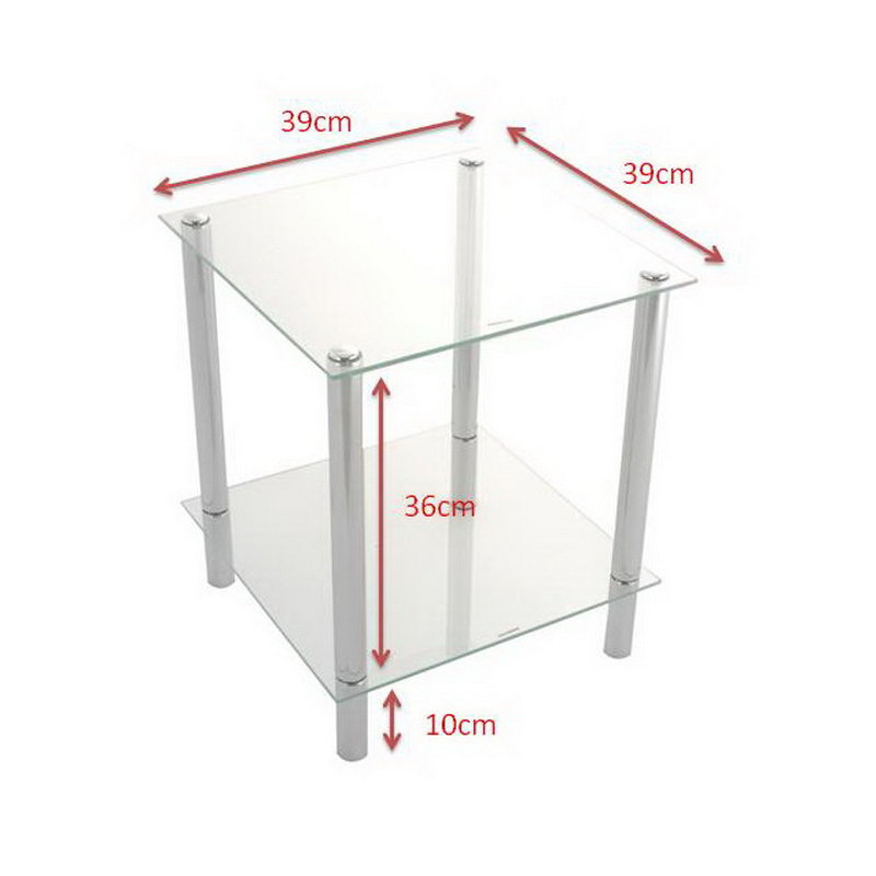Matrix Glass Top End Table, Clear