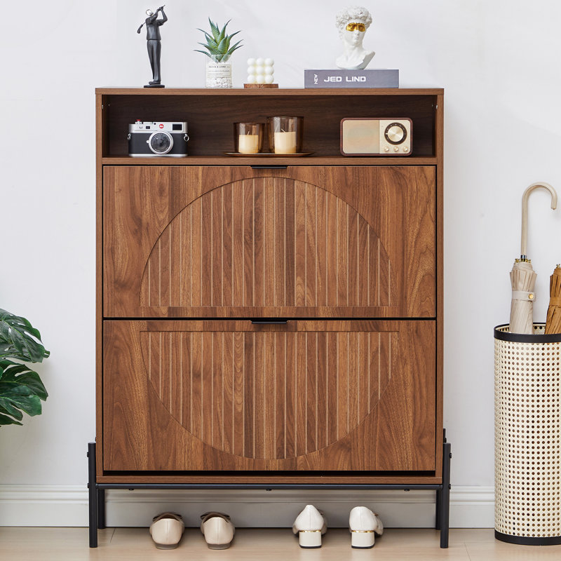 12 Pair Shoe Storage Cabinet, Brown