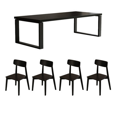 Multi-functional solid wood large board table set