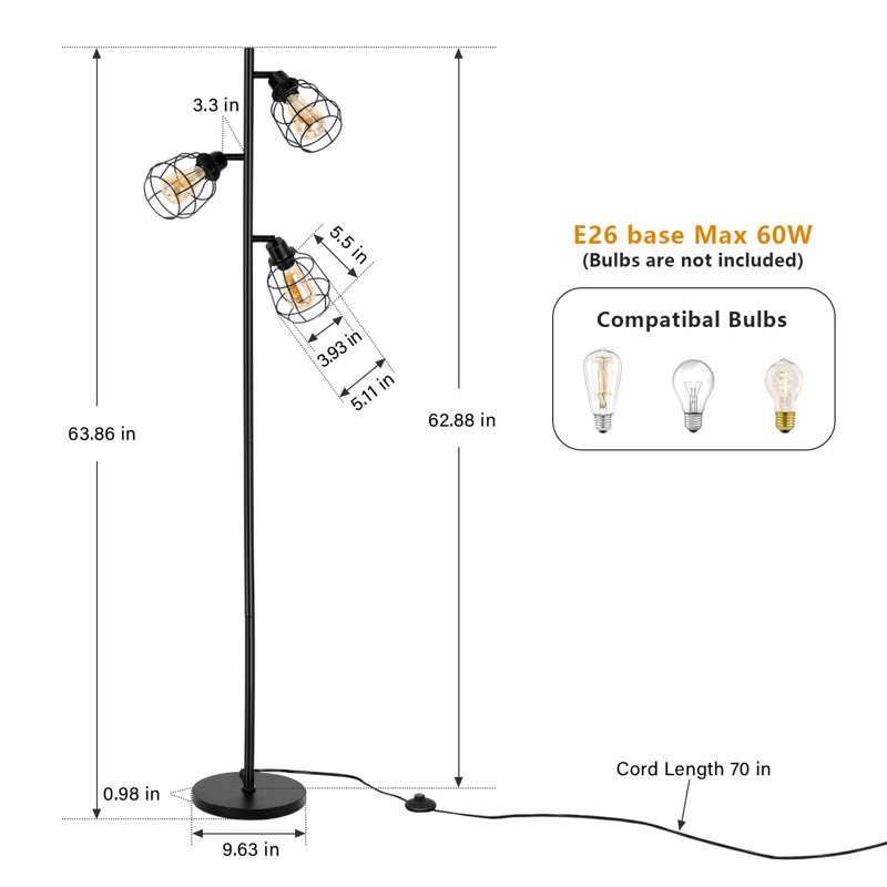 Lampe sur pied à branches 63 "Arame