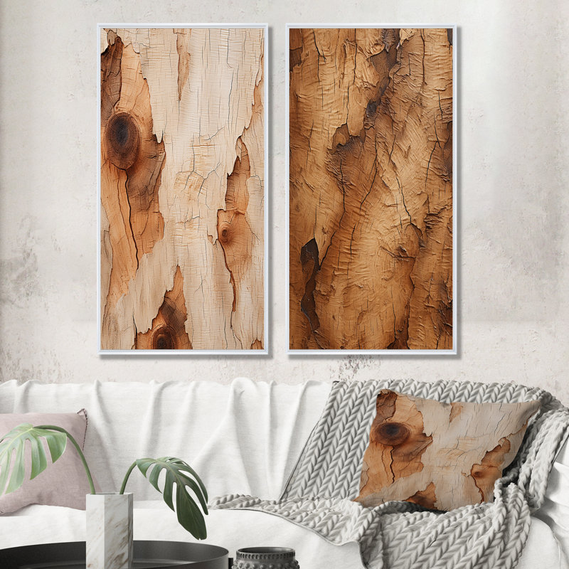 Ensemble de salon Brown Art 2, H 28 po x l 25 po, Cadre flottant blanc