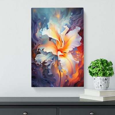Orchid Flower Futurism - Wrapped Canvas