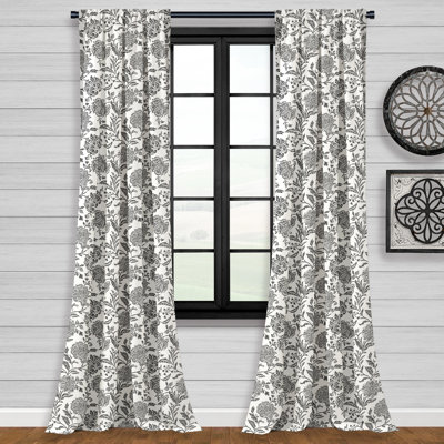 Alecs Floral Room Darkening Rod Pocket Curtain Panel