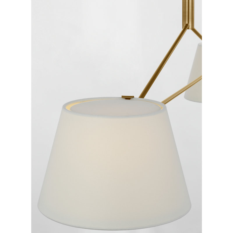 Richard June Transitional Hale Chandelier, Estate Brass