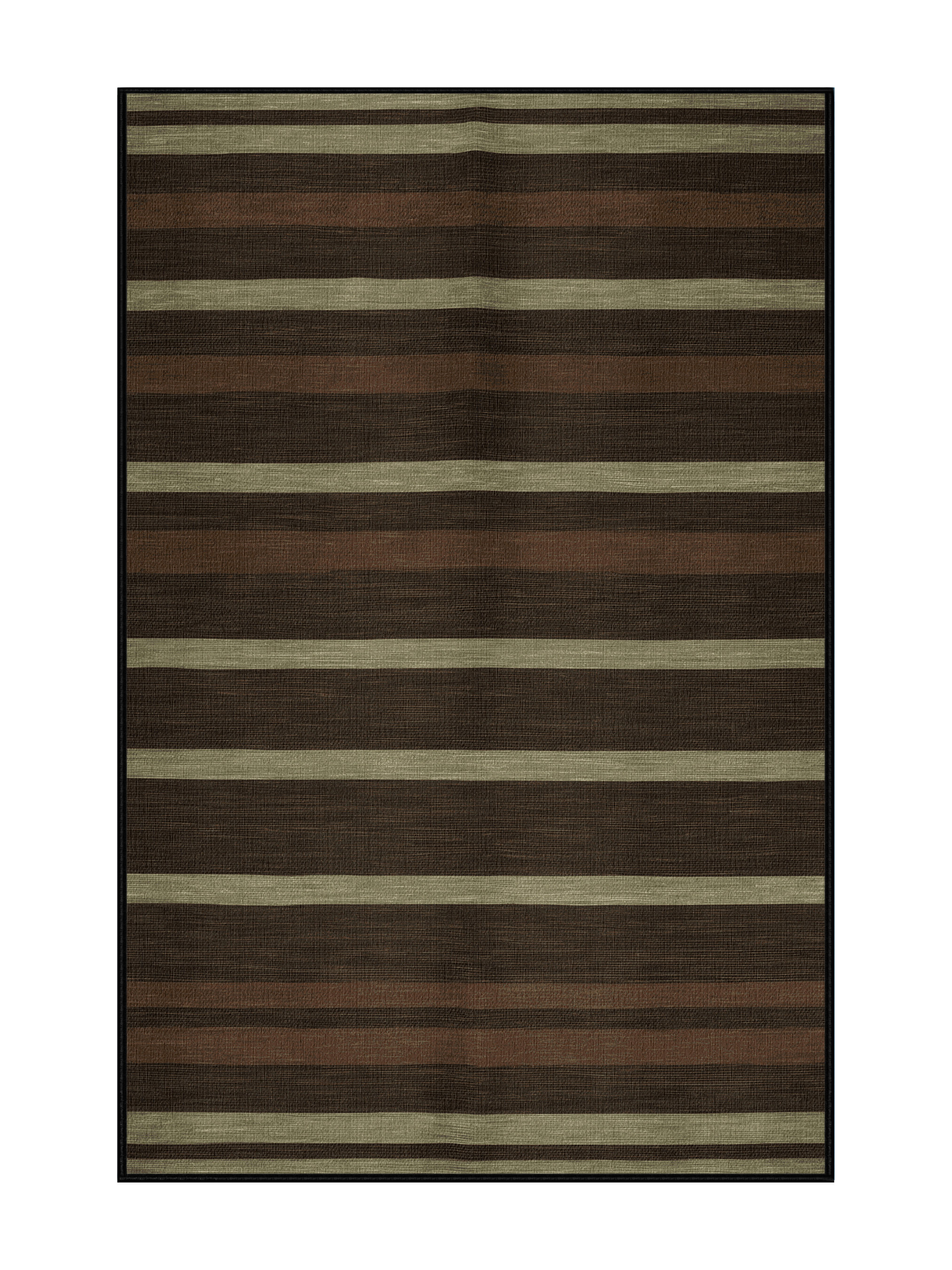 Hokku Designs Machine Washable Horizontal Stripes Brown Area Rug | Wayfair