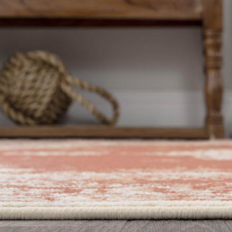 Tapis pêche / ivoire Rosalia Cottage Medallion, Rectangle 7 pi 10 po x 10 pi