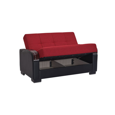 Norridge Mobi Max 65 in. Fabric Upholstered 2-Seater 3-in-1 Sleeper Loveseat Sofa Bed with Storage