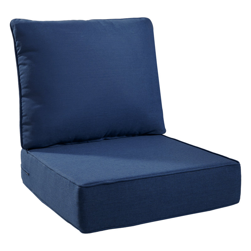 Ensemble de coussins pour chaises d'extérieur (2 pièces) : 56 x 53 cm + 56 x 61 cm (profondeur assise et dossier) pour mobilier de jardin.