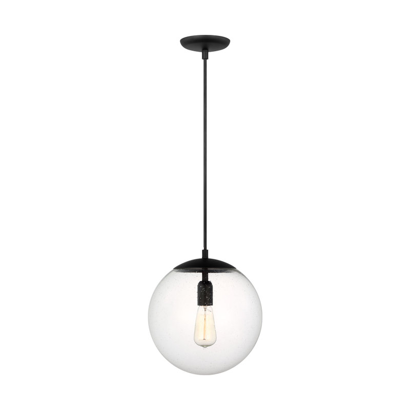 Leo - Hanging Globe Large One Light Pendant with Clear Seeded Glass from Visual Comfort Studio, 12.5" H x 12" W x 12" D