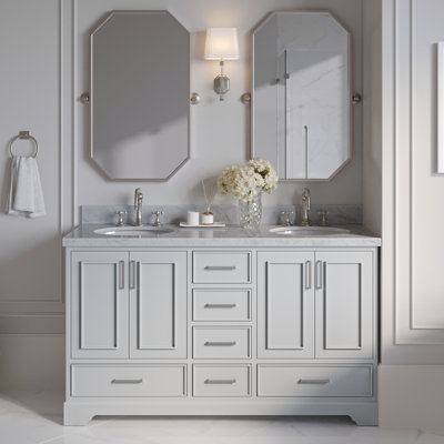 Meuble-lavabo double avec plateau Abshire 61