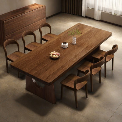 Ensemble de table de salle à manger rectangulaire moderne en bois massif