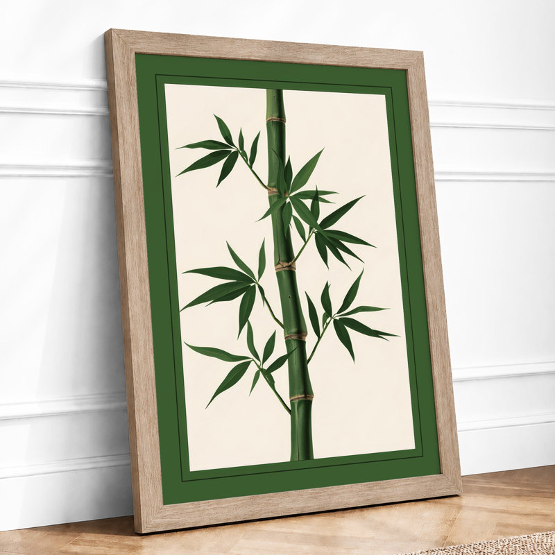 Bamboo Ascendant Botanical - Framed Print, Oak, A3 - 42.0 x 29.7 cm