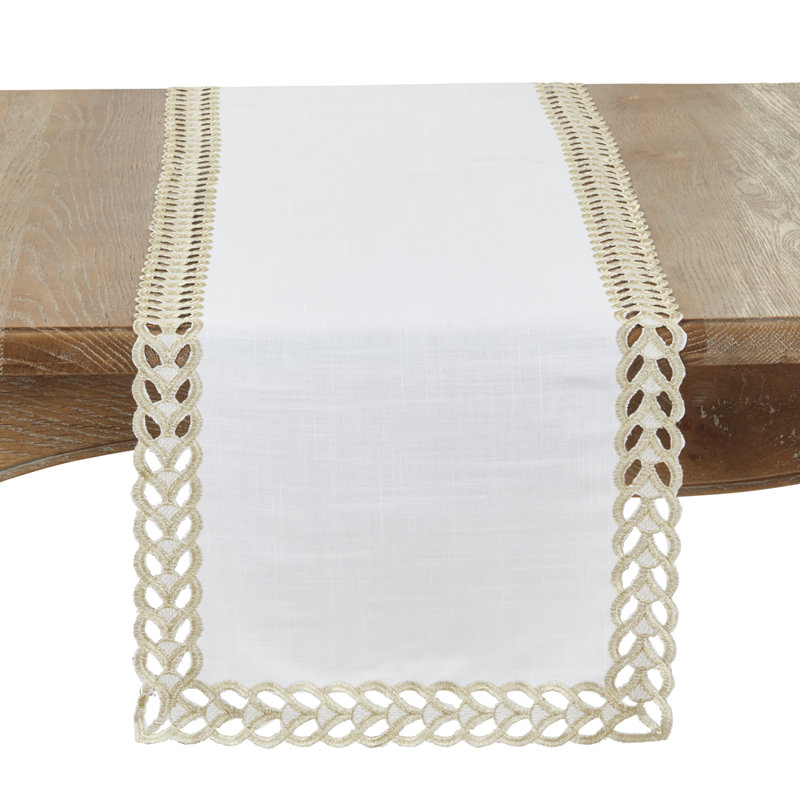 Gold Metallic Braided Border Table Runner 16"w X 72"l