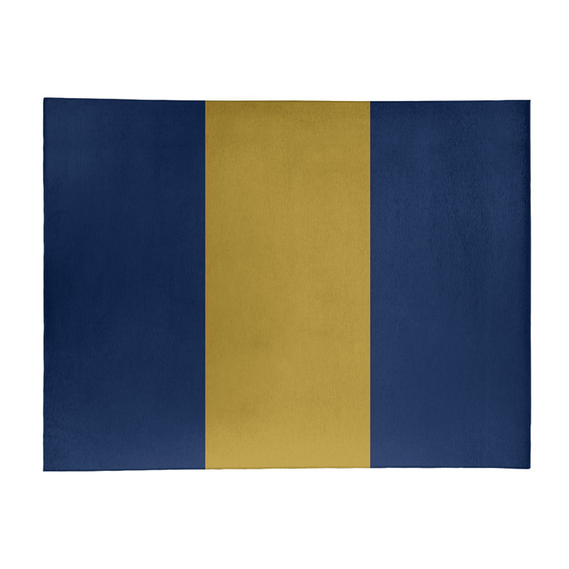 Tapis bleu marine/or tissé à plat Milwaukee, Rectangle 5 pi x 7 pi