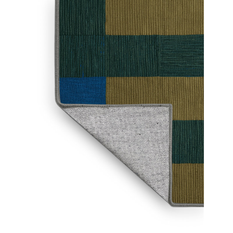 Tapis vert à carreaux lavable à la machine, Rectangle 4 pi x 6 pi