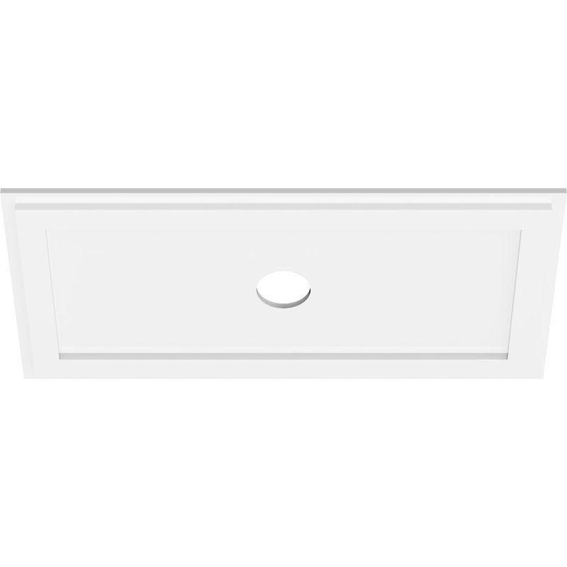 Diamètre intérieur de médaillon rectangulaire contemporain en PVC de qualité architecturale 3 po, H 15 po x l 30 po x P 1 po