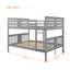 Lit double superposé au-dessus d'un lit double avec échelle pour chambre à coucher, mobilier de chambre d'amis - gris-1528176357