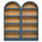 Set of 2 Freestanding Tall Storage Cabinets with 5-Tier Open Shelves, Blue/Natural-1425829335