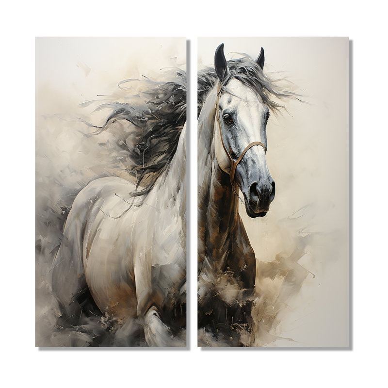 Hooves In Harmony Horse I - décoration murale noire, H 20 po x l 24 po, Toile tendue, Ne s’applique pas