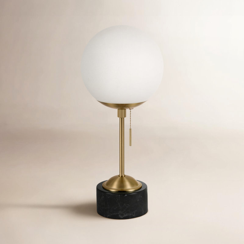 Tariq Marble Table Lamp, Black Brass