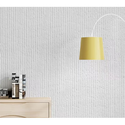 Peel And Stick 3d Wall Panels, 23.62"x110" Pvc Faux Stone Texture Wallpaper, Self Adhesive Waterproof Wall Covering For Living Room, Bedroom, Stairway, Studio, Coffee Shop – Diy Accent Wall & Home Decor, Linen Stone White