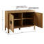 Armoire décorative à 2 portes réglables, style moderne, 47,5 po de long, grande capacité de rangement, structure en bois massif, café foncé, armoire transitionnelle texturée avec tablettes - ajout polyvalent