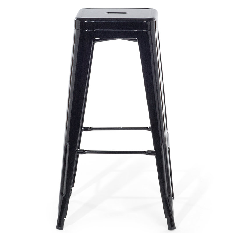 Redcar Counter Stool with Metal Frame, Black, 46cm H x 32cm W x 32cm D